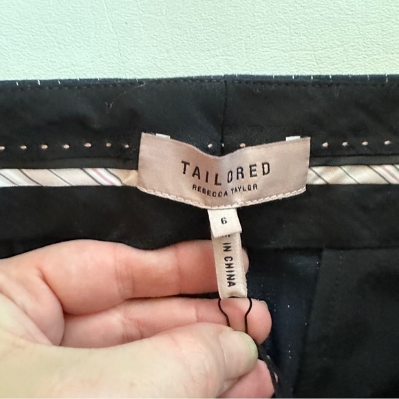 Rebecca Taylor Tailored Metallic Pinstripe Suiting Pants in Navy 6 - Picture 4 of 8